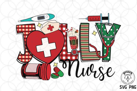 Jolly Nurse Retro Christmas Sublimation
